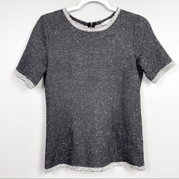 CAbi Coco Shell Tweed Short Sleeved Sweater - Picture 3 of 5